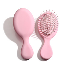 Macaron Soft Rubber Handle Oval Mini Paddle Hair Brushes Travel and Gift Purpose